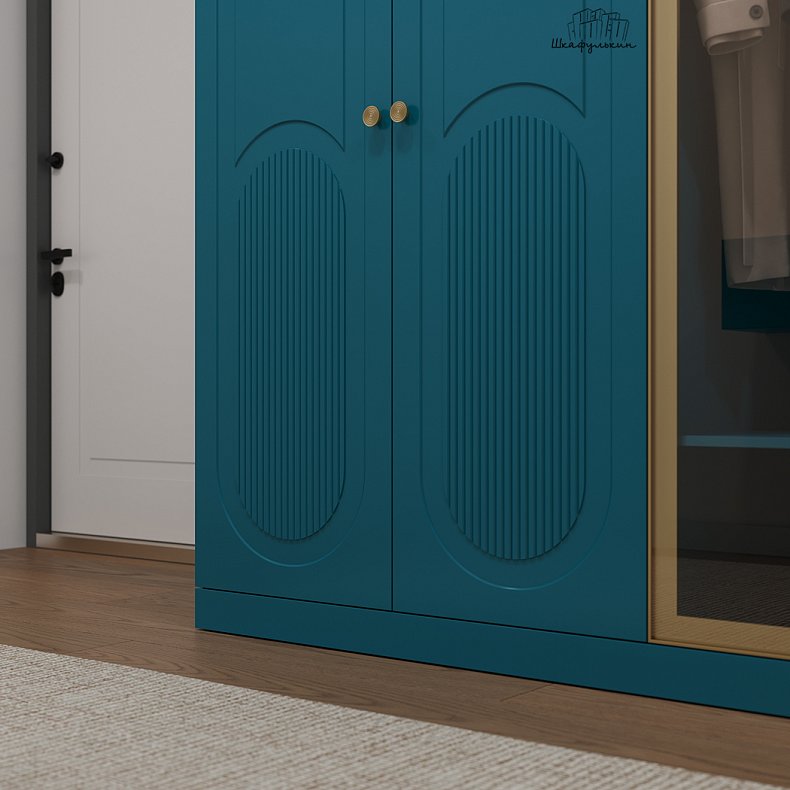 Прихожая Маурис Темные Синий Цветной Современный 6и створчатые Прихожая Для вещей 2