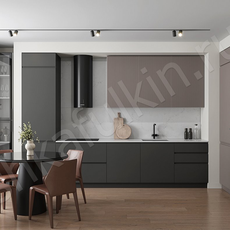 Кухня Тандино Темные Коричневый Черный Современный   Для посуды 1