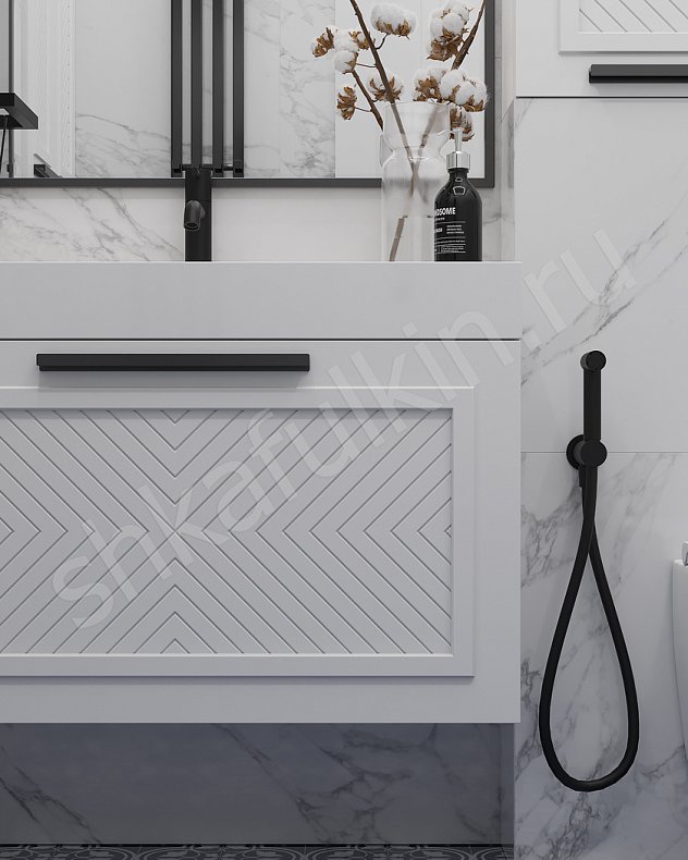 Изображение Мебель в санузел Танзано Светлые Белый Неоклассика   Для вещей 3