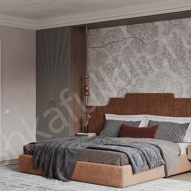 Гарнитур Санима Темные Золото Современный 4х створчатые Спальня Для вещей 2