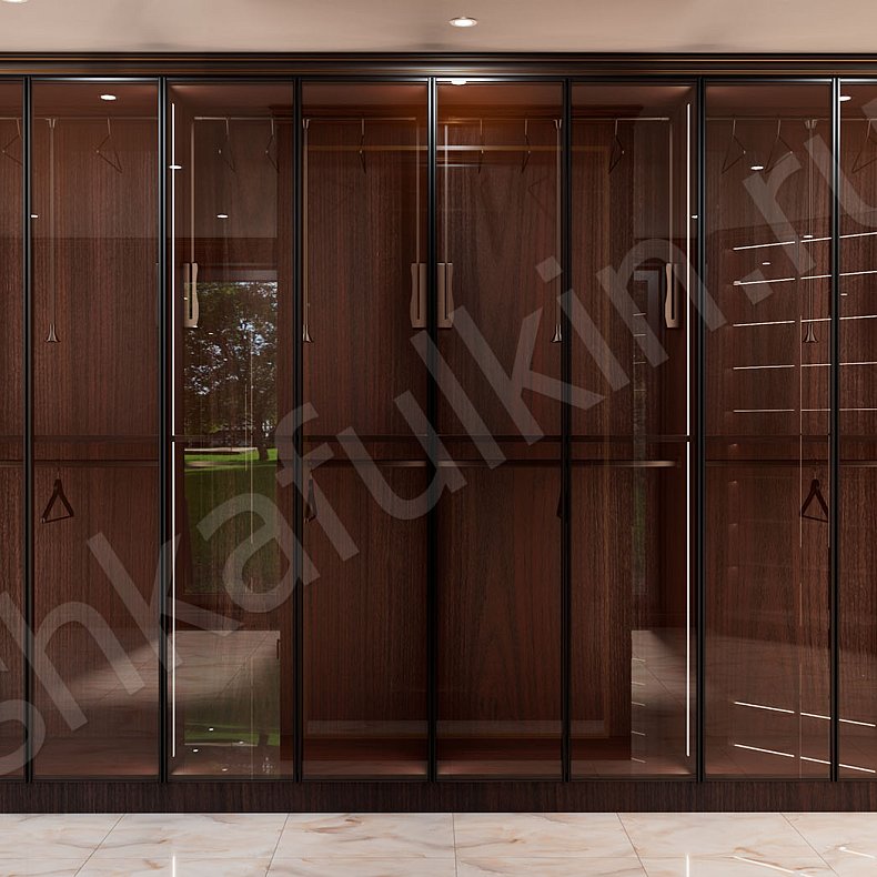 Гардеробная Караваджио Темные Древесный Современный  Гардеробная Для вещей Для белья 8