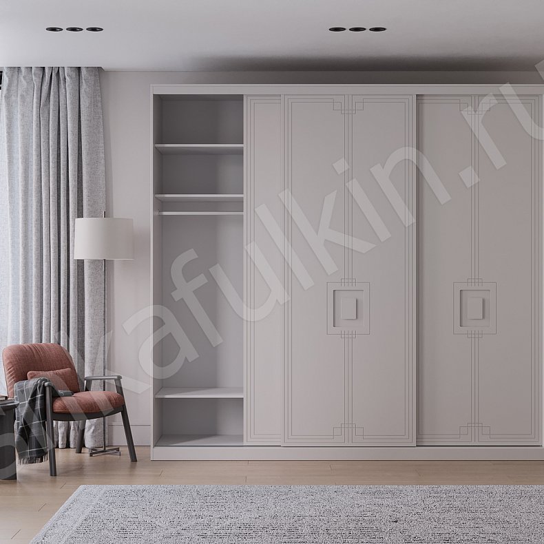 Шкаф-купе Метрополитан  Неоклассика 3х створчатые Гостиная Для вещей 5
