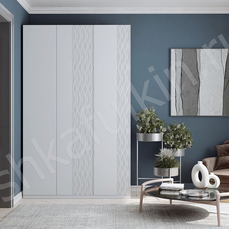 Шкаф Энгельс Светлые Белый Модерн 3х створчатые Гостиная Для вещей 1