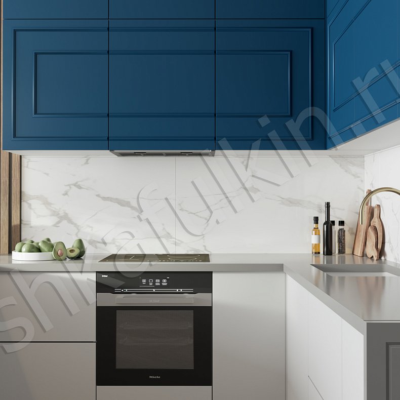 Изображение Кухня Джорджия Blue Синий Темные Неоклассика Для посуды 4