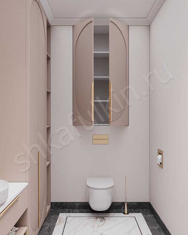 Мебель в ванную Скаволлини Синий Коричневый Светлые Неоклассика   Для вещей 9