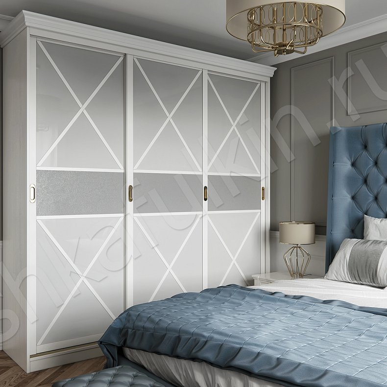 Корпусный шкаф-купе Ромео Светлые Классика 3х створчатые Спальня Для вещей