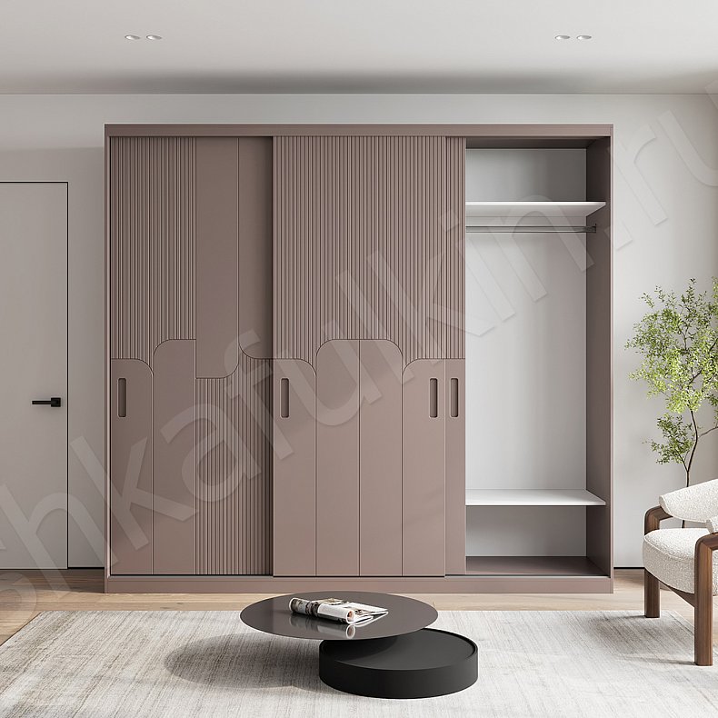 Шкаф-купе Амадео Светлые Современный 3х створчатые Гостиная Для вещей 9