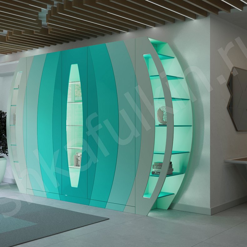 Шкаф Калабри Цветной Современный 5и створчатые Гостиная Для вещей Для декора