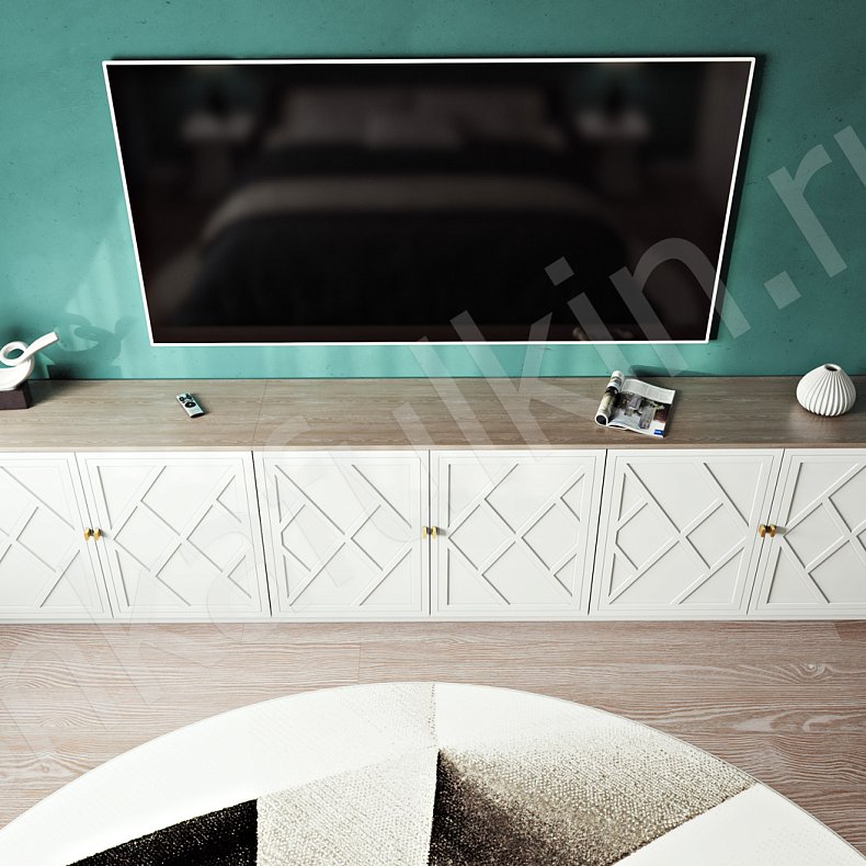 Изображение Гарнитур Эверест Белый Светлые Неоклассика 4х створчатые Спальня Для белья Для книг Для вещей 6