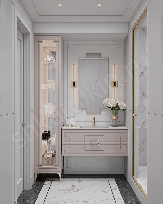 Мебель в ванную Метрополитан Светлые Розовый Неоклассика   Для вещей