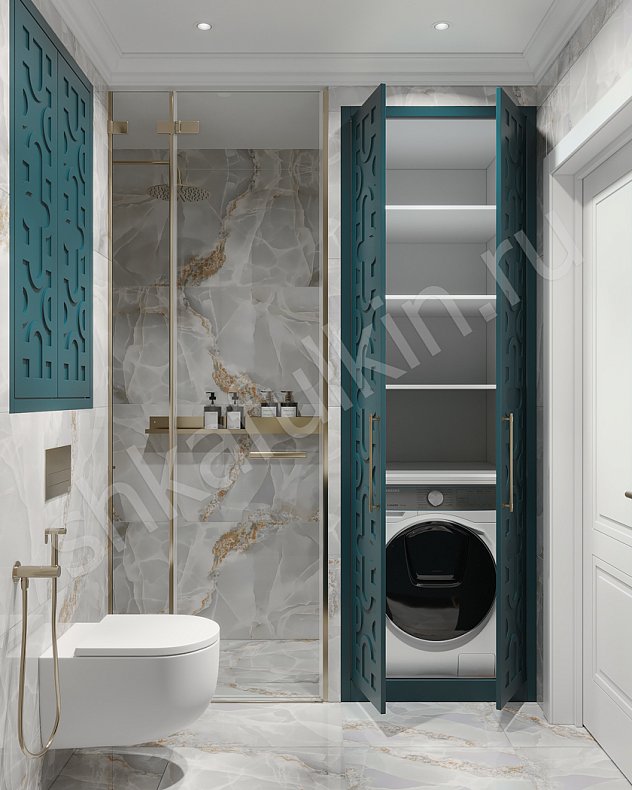 Мебель в ванную Барби Темные Синий Цветной Неоклассика   Для вещей 4