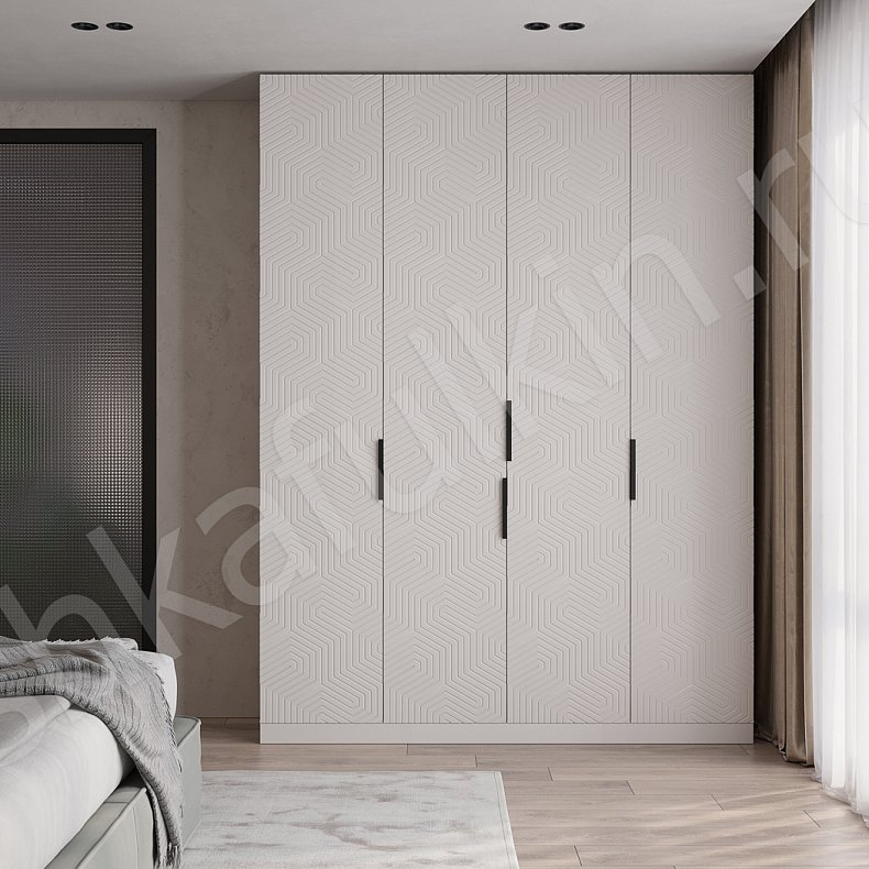 Изображение Шкаф Аксай Белый Светлые Зеленый Современный 4х створчатые Спальня Для вещей 9