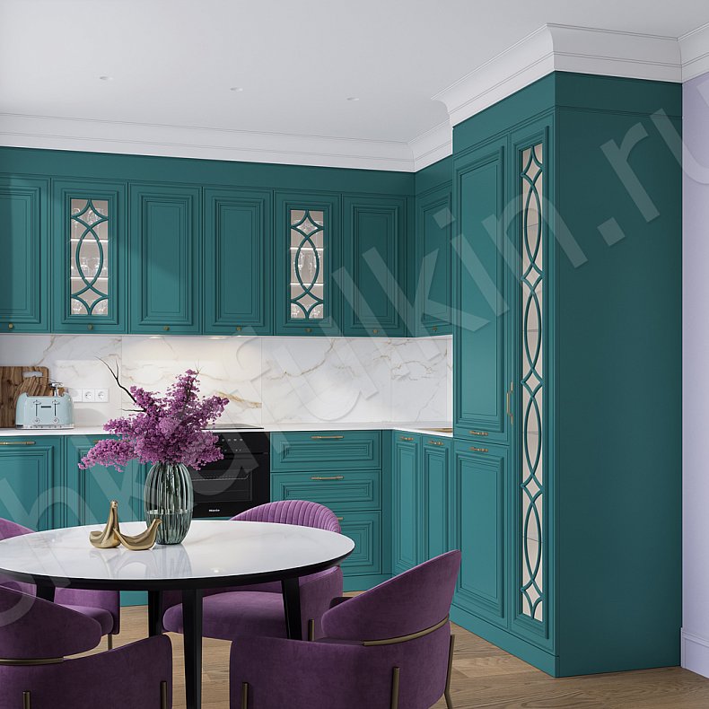 Кухня Роперро Зеленый Темные Синий Цветной Современный   Для посуды 2