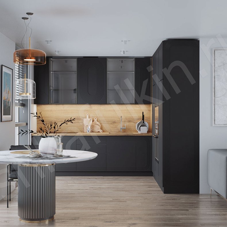 Кухня Дзен Темные Черный Современный   Для посуды 4