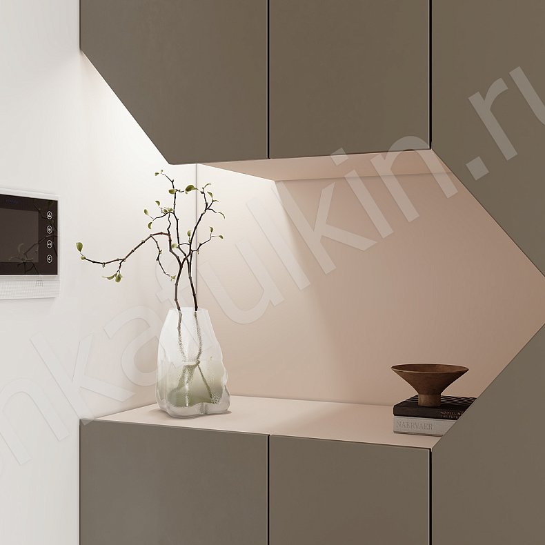 Изображение Прихожая Сальма Темные Серый Коричневый Белый Минимализм 2х створчатые Прихожая Для вещей 11