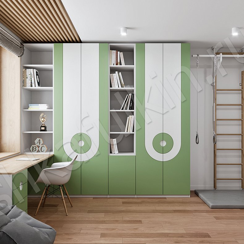 Изображение Детская Николь Цветной Светлые Современный 4х створчатые Детская Для книг Для вещей 1