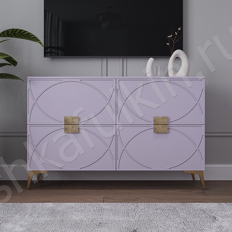 Гарнитур Арива Белый Розовый Светлые Неоклассика 4х створчатые Спальня Для белья 14