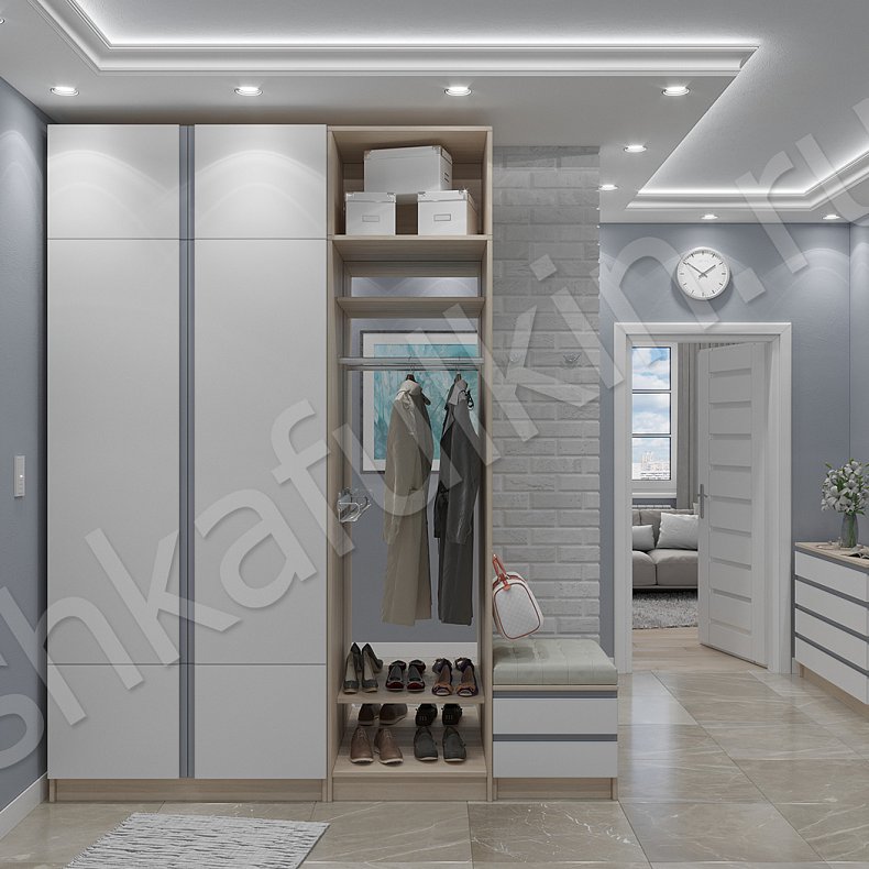 Прихожая Аллегро Белый Древесный Лофт 2х створчатые Прихожая Для вещей