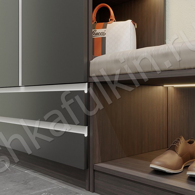 Шкаф в прихожую Торро Темные Серый Лофт 4х створчатые Прихожая Для вещей 3