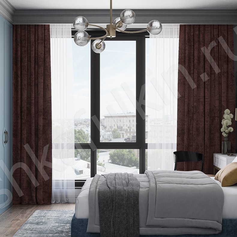 Гарнитур Сицилия Цветной Синий Неоклассика 2х створчатые Спальня Для вещей 2