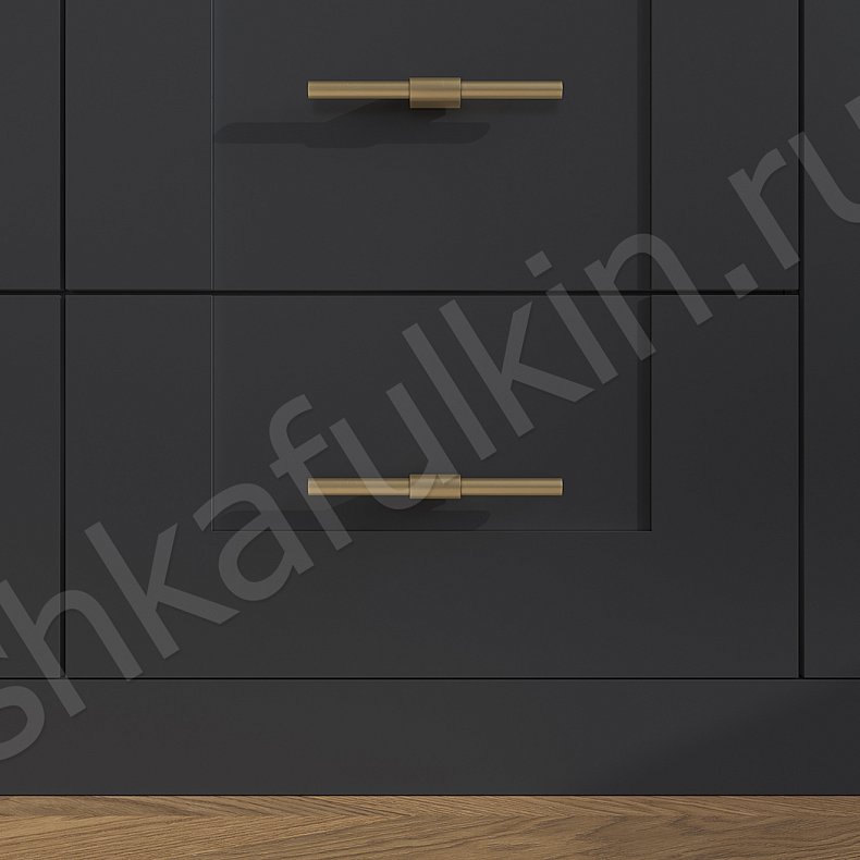 Шкаф-витрина Сандерс Темные Черный Современный 2х створчатые Гостиная Для вещей Для декора Для книг 4