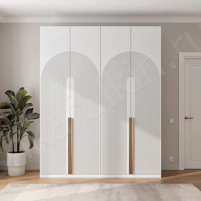 Шкаф Олимп Белый Современный 4х створчатые Гостиная Для вещей 1