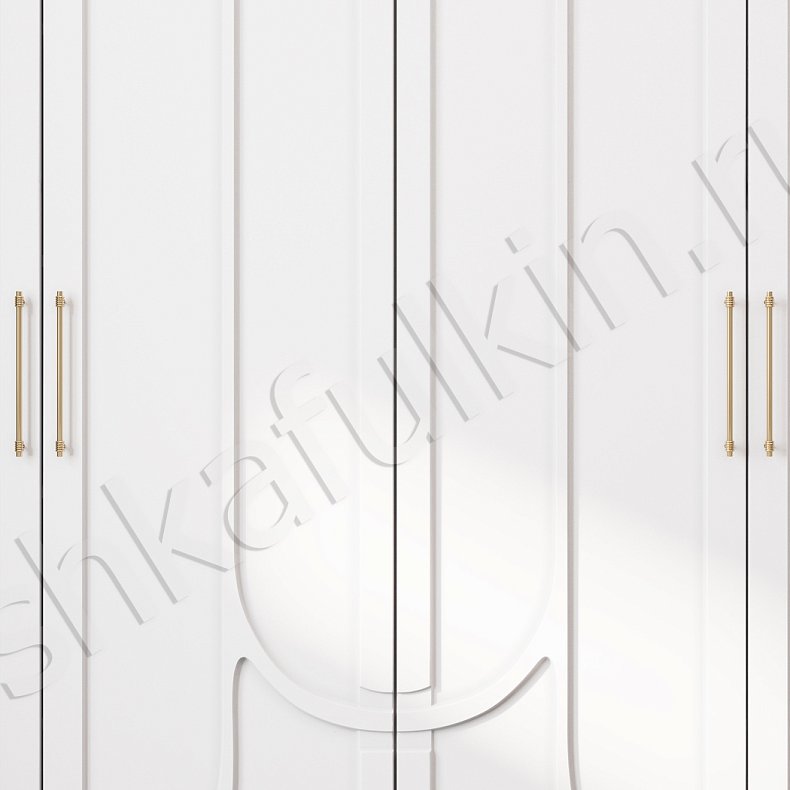 Изображение Шкаф 4 двери Бернард Белый Неоклассика 4х створчатые Спальня Для вещей 4