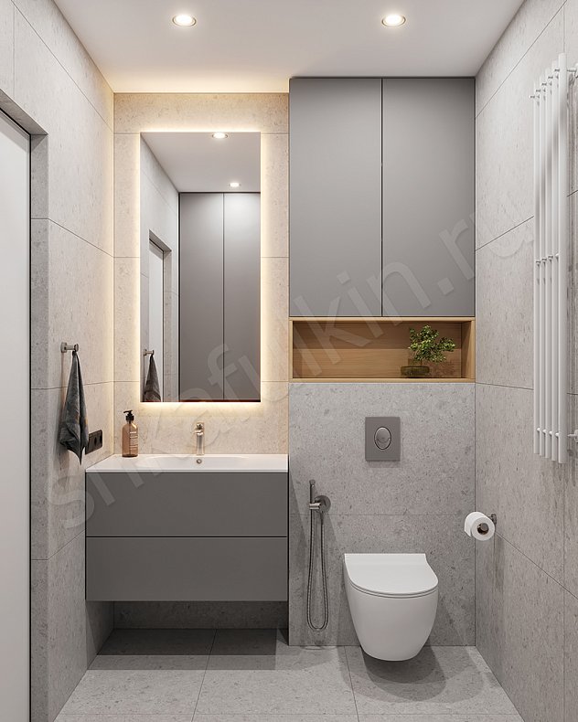 Мебель в санузел Дидро Серый Светлые Современный   Для вещей