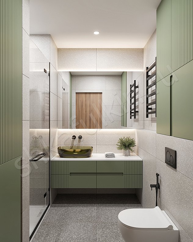 Мебель в ванную Капри Зеленый Светлые Цветной Современный   Для вещей