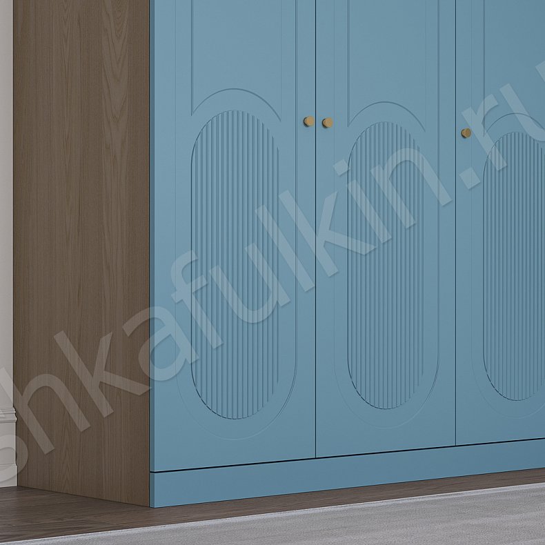 Гарнитур Маурис Светлые Синий Цветной Современный 3х створчатые Спальня Для вещей Для декора Для книг Для белья 2