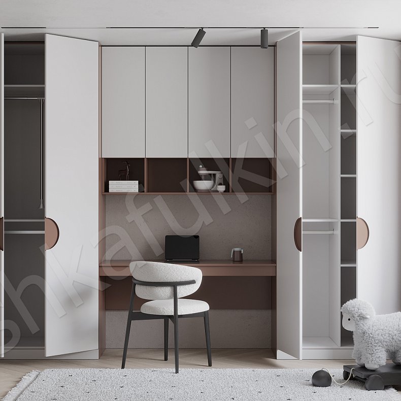 Изображение Гарнитур Фенита Белый Современный 2х створчатые Детская Для вещей Для книг 3