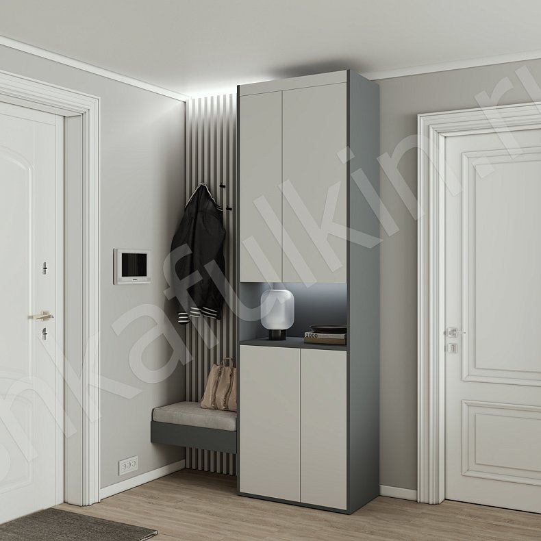 Изображение Прихожая Донни Древесный Белый Черный Серый Светлые Темные Скандинавский 2х створчатые Прихожая Для вещей 8