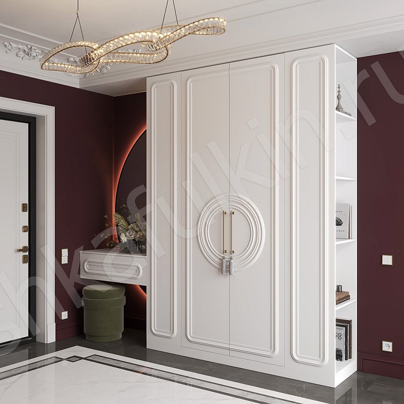 Изображение Прихожая Санмарино Светлые Белый Неоклассика 2х створчатые Прихожая Для вещей 1