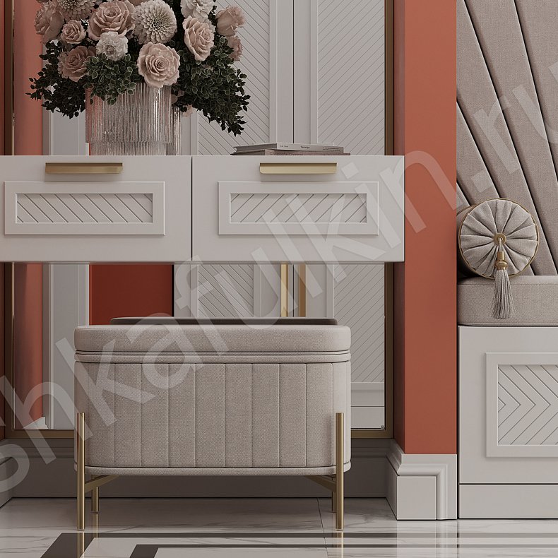 Прихожая Танзано Светлые Белый Неоклассика 4х створчатые Прихожая Для вещей 4