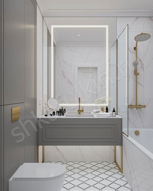 Мебель в совмещённый санузел Галилео Серый Светлые Современный 2х створчатые  Для вещей