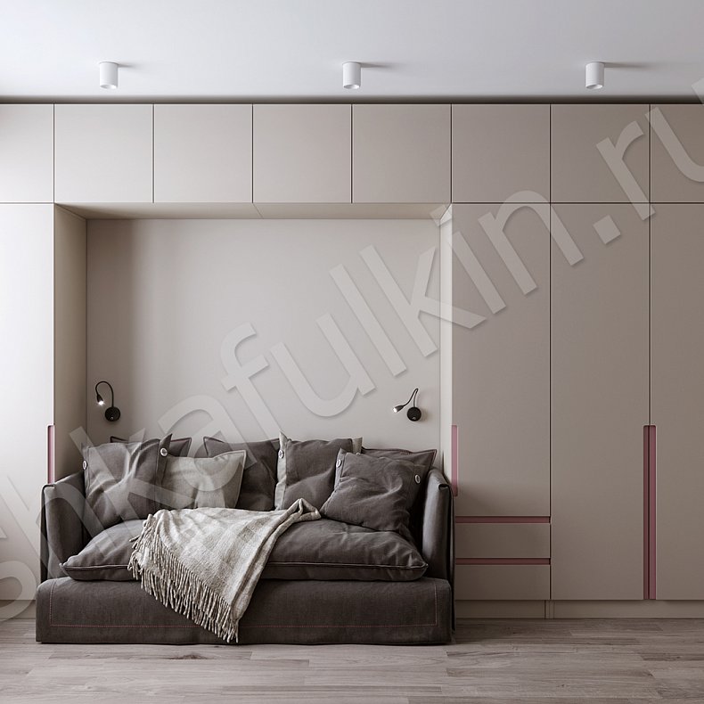 Детская Маргарита Коричневый Светлые Минимализм 4х створчатые Детская Для книг Для вещей 2