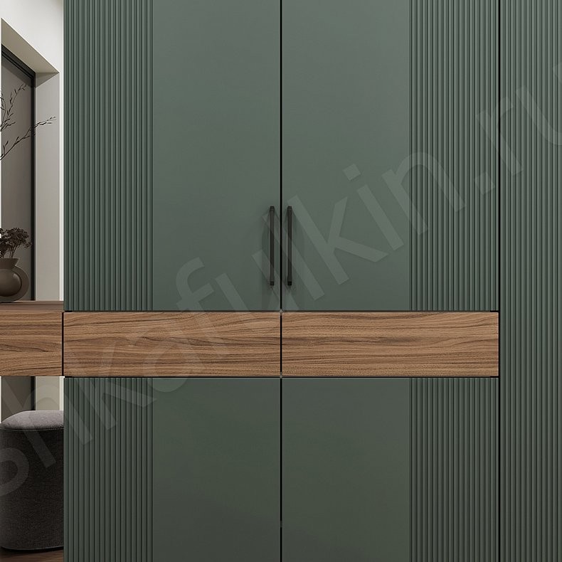 Изображение Прихожая Дарвин Цветной Серый Светлые Темные Зеленый Современный 4х створчатые Прихожая Для вещей 6