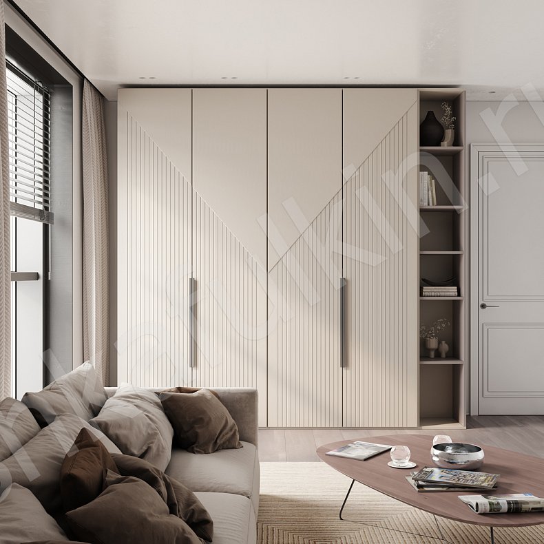 Шкаф Фигаро Светлые Коричневый Современный 4х створчатые Гостиная Для вещей Для декора 1