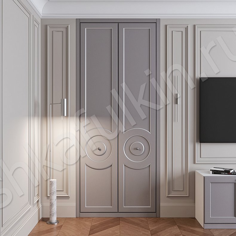 Изображение Гарнитур Долорес Коричневый Светлые Серый Неоклассика 4х створчатые Гостиная Для вещей 4