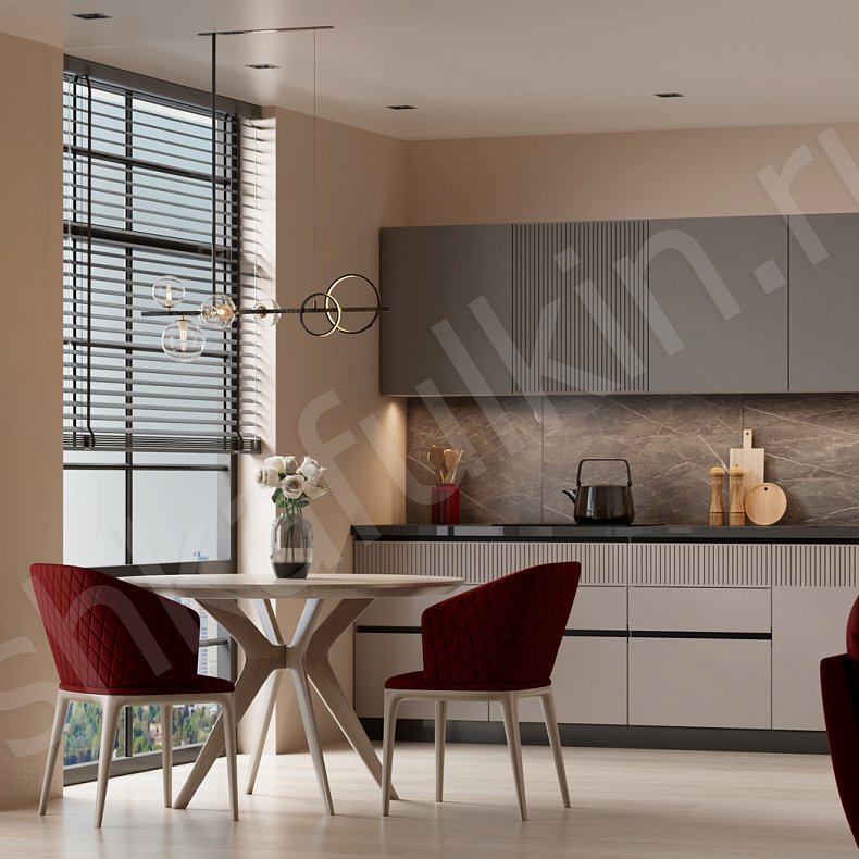 Изображение Кухня Сильвана Серый Светлые Коричневый Современный   Для посуды 3