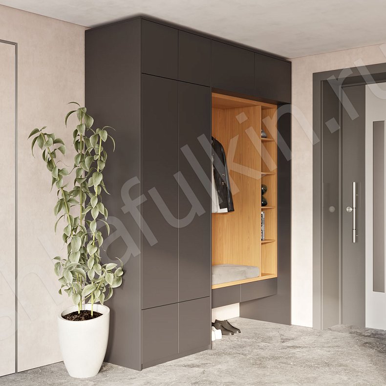 Прихожая Ивари Темные Светлые Серый Древесный Черный Белый Скандинавский 2х створчатые Прихожая Для вещей 5