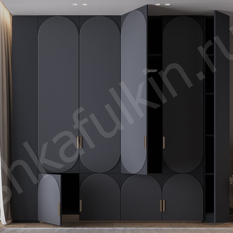 Изображение Шкаф Тимберри Темные Современный 6и створчатые Спальня Для вещей 3