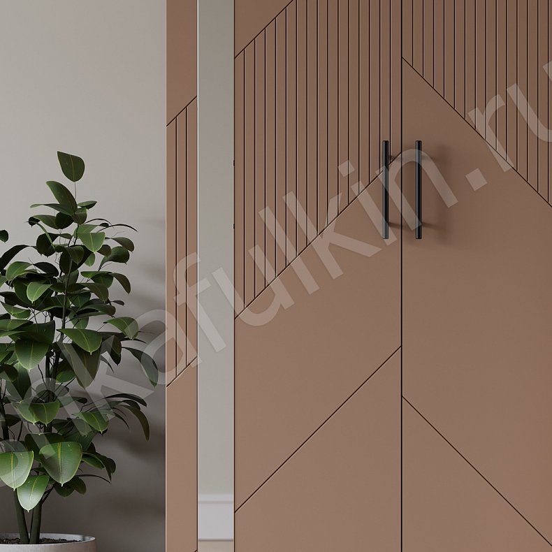 Изображение Угловой шкаф Хадсон Коричневый Светлые Современный 4х створчатые Гостиная Для вещей 3