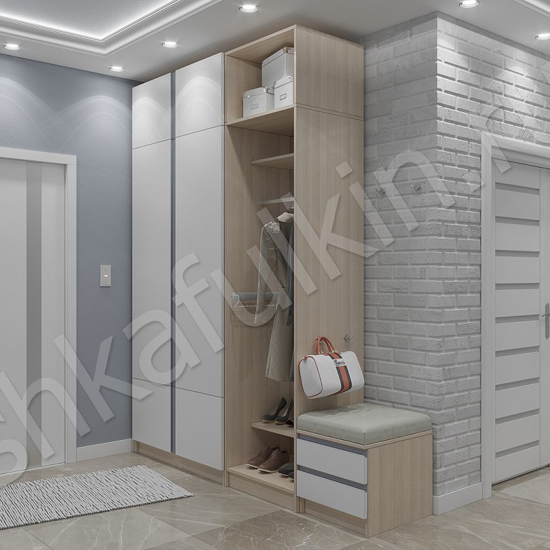 Прихожая Аллегро Белый Древесный Лофт 2х створчатые Прихожая Для вещей 1