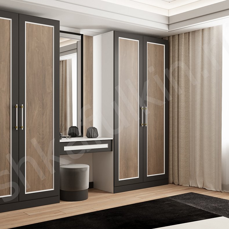 Гарнитур Доминго Коричневый Древесный Современный 2х створчатые Спальня Для вещей