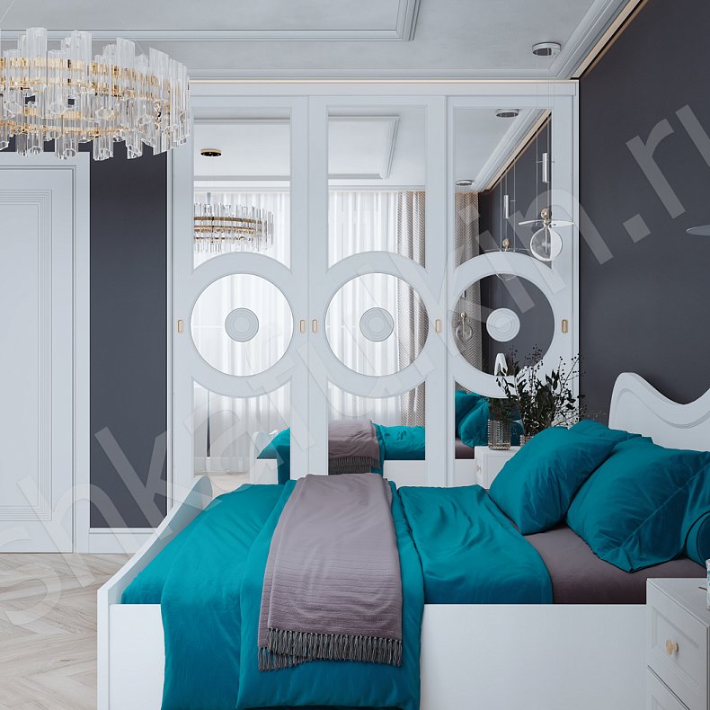 Коллекция Виктория Белый Светлые Неоклассика 3х створчатые Спальня Для вещей 4