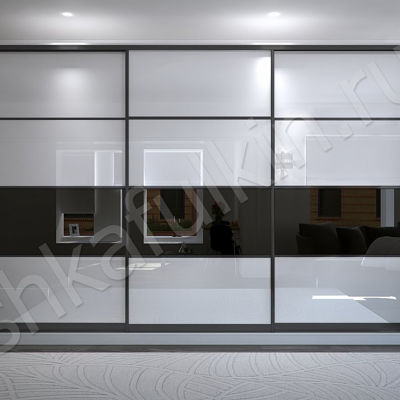 Изображение Корпусный шкаф-купе Дафнис Белый Светлые Хай-тек 3х створчатые Гостиная Для вещей 2