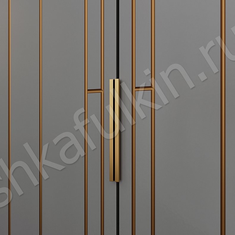 Изображение Гарнитур Дельта Золото Светлые Серый Модерн 4х створчатые Спальня Для вещей 7