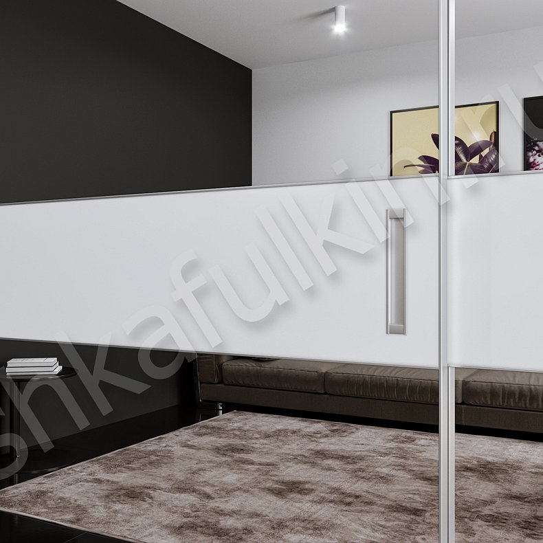 Изображение Встроенный шкаф-купе Меррори Светлые Белый Современный 3х створчатые Гостиная Для вещей 4