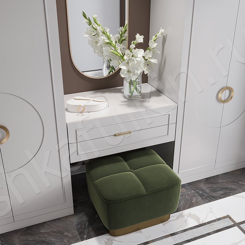 Изображение Прихожая Маура с консолью Белый Цветной Красный Светлые Зеленый Неоклассика 4х створчатые Прихожая Для вещей 4